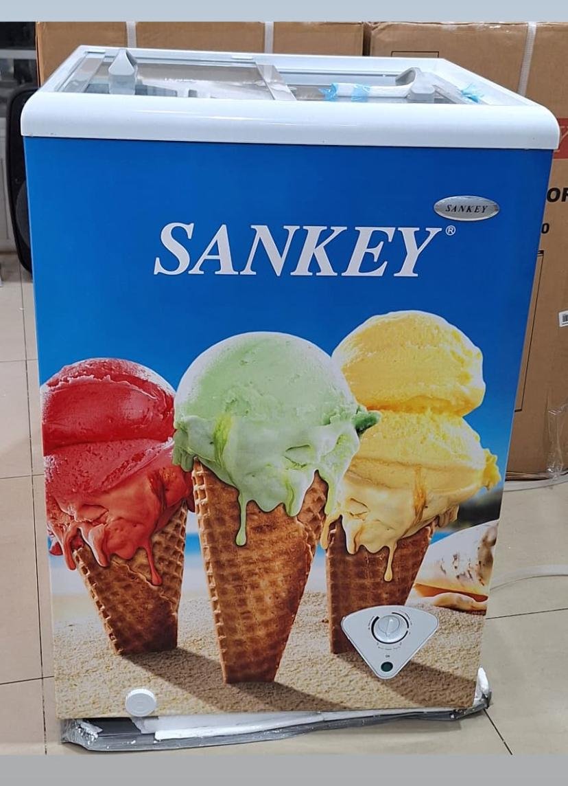CONGELADOR DE 100 LITROS MARCA SANKEY CON PUERTAS VIDRIO
