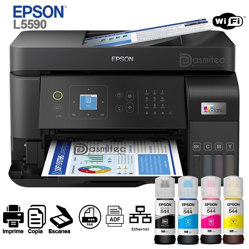IMPRESORA EPSON L5590 - MULTIFUNCIONAL - TINTA CONTINUA - WIFI - ADF - PUERTO LAN
