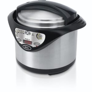 Oster FPSTPC4801 - Olla a presión eléctrica de 5 cuartos de galón, acero inoxidable cepillado