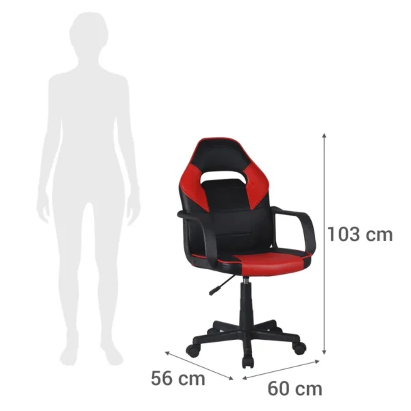 Silla Escritorio Gamer Rojo/Negro - Imagen 4